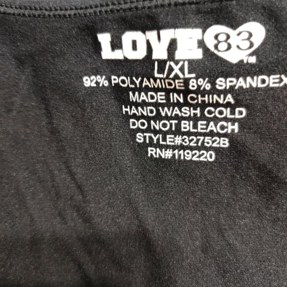 LOVE 83 L XL Juniors Womens Tank Top Black Scoop Neck Fitted Layering Stretch - Picture 7 of 12